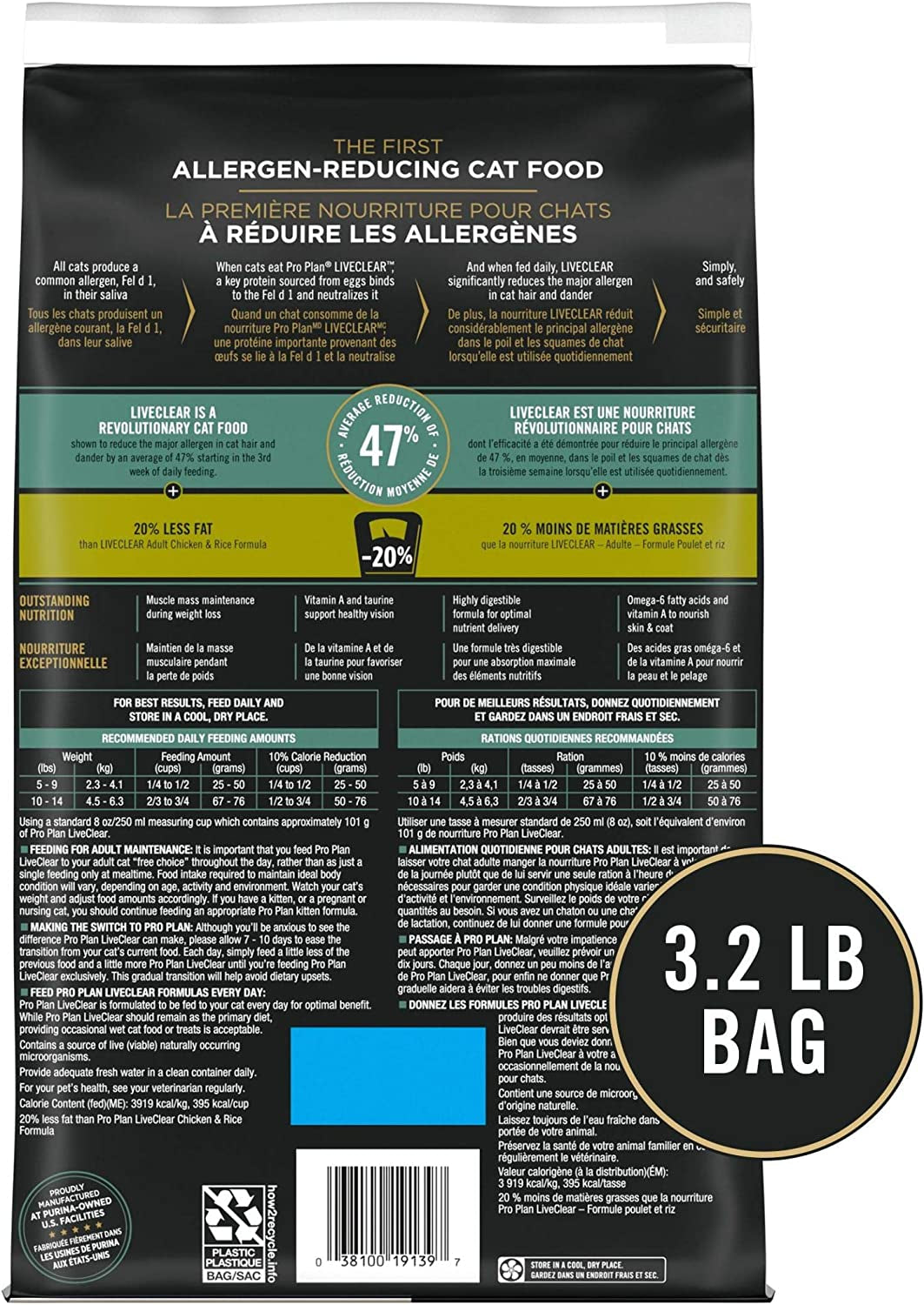Purina Pro Plan Liveclear with Probiotics Allergen Reducing Weight Management Adult Dry Cat Food
