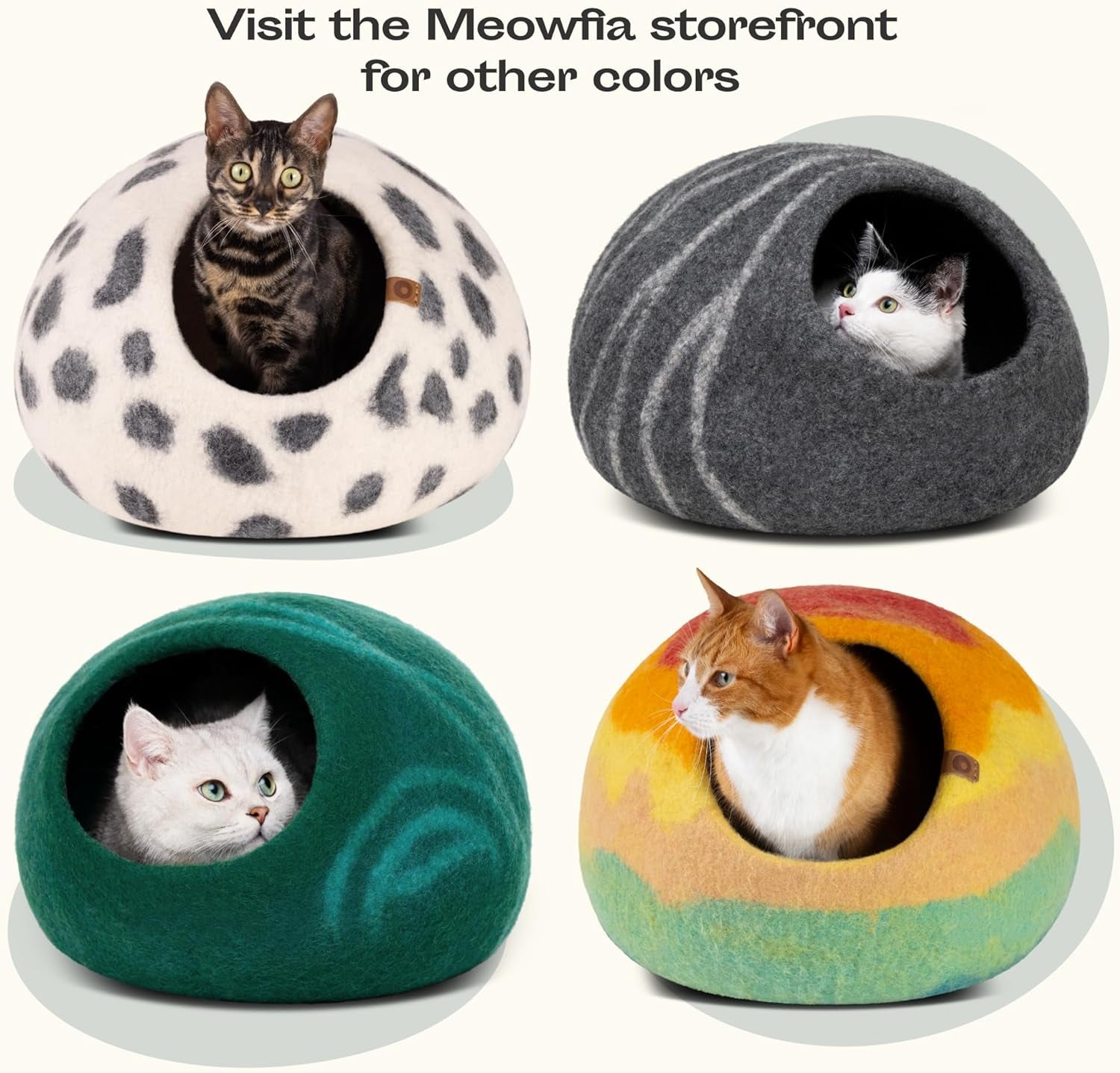 Cat Cave – Premium Felt Cat Bed for Indoor Cats, Handmade 100% Merino Wool (Large, Slate Grey)